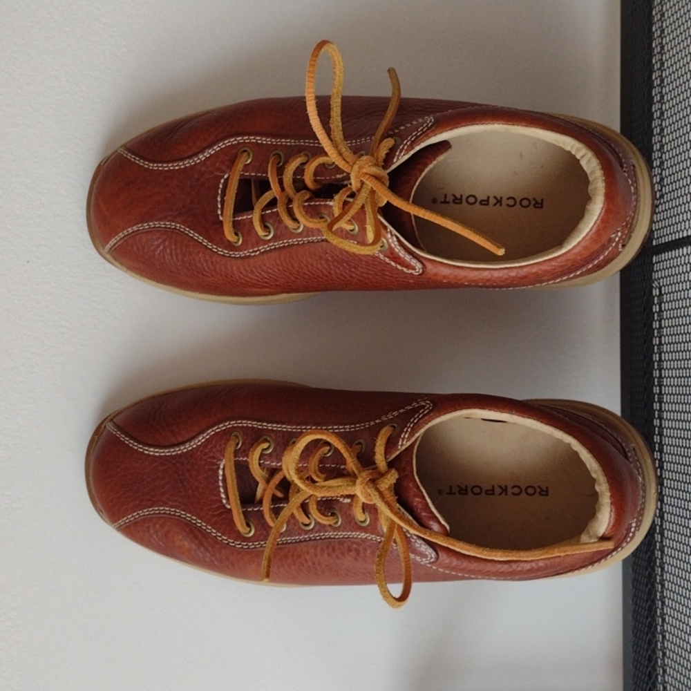 💜ROCKPORT TAN LEATHER SHOES-WIDE